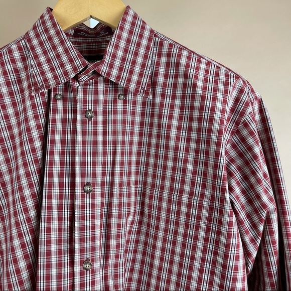 Nordstrom Men’s Small Check Button Down Dress Shirt Office Professional 90’s - Picture 11 of 11